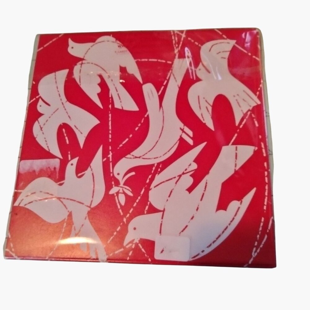 Jenny Frean Dove Design Christmas Greeting Cards Envelope 5 Pack Red Square